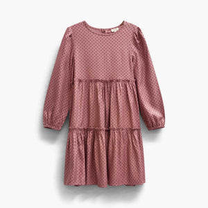 Dotted Viscose Midi Dress - Tween - Dusty Rose/Bordeaux | 101657 Feline