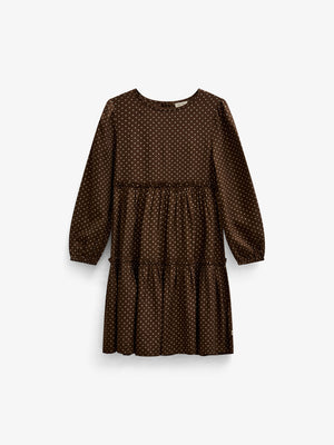 Dotted Viscose Midi Dress - Tween - Brown/Offwhite | 101658 Feline