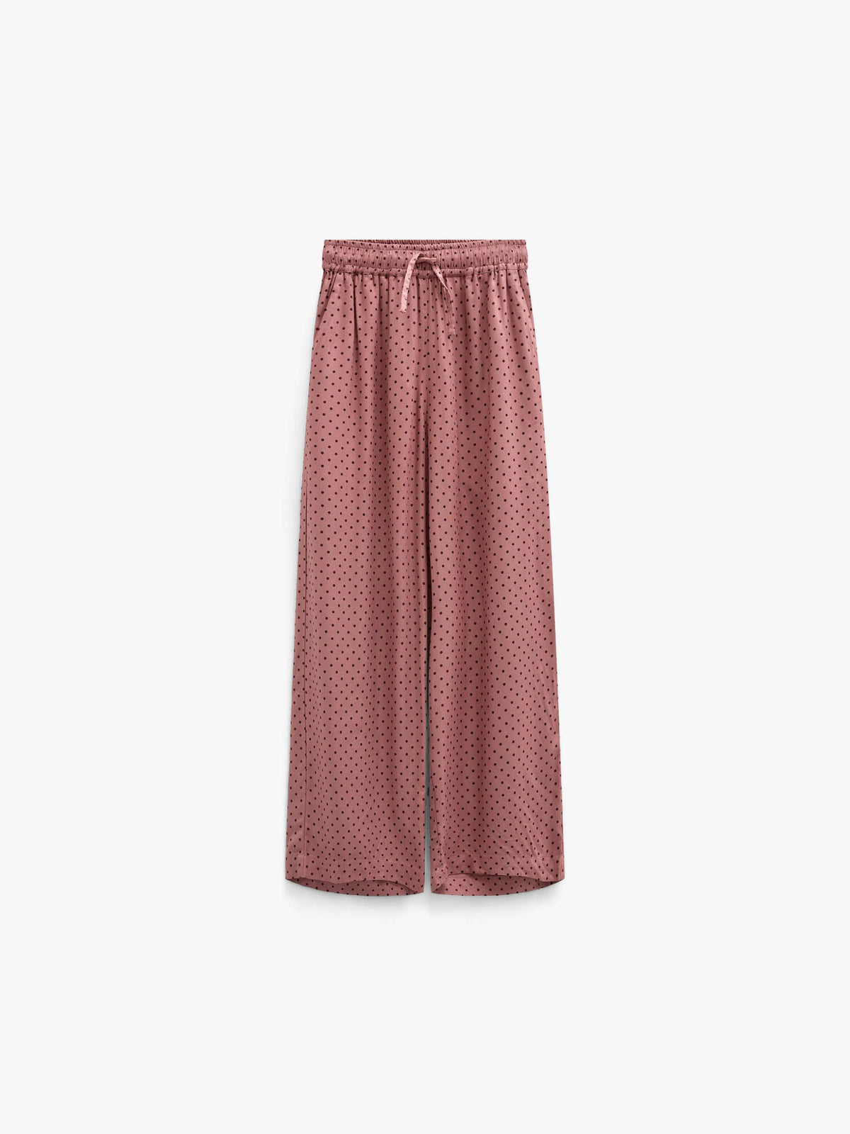 Dotted Wide-Leg Viscose Trousers - Tween - Dusty Rose/Bordeaux | 101659 Feline