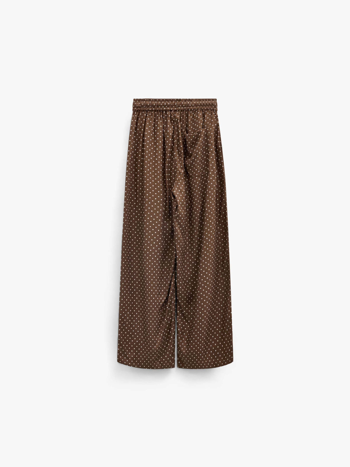 Dotted Wide-Leg Viscose Trousers - Tween - Brown/Offwhite | 101660 Feline