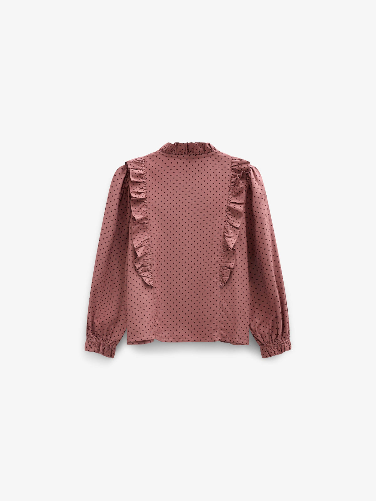 Dotted Viscose Frill Blouse - Tween - Dusty Rose/Bordeaux | 101661 Feline