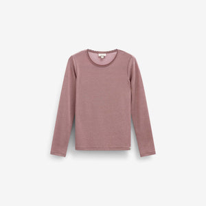 Long-Sleeve Lurex T-Shirt - Kids - Dusty Rose | 101665 Helen