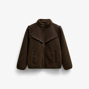 Quilted Yoke Teddy Jacket - Kids - Dark Brown | 101683 Hailey