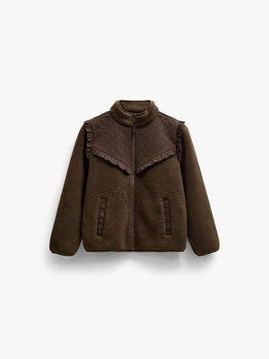 Quilted Yoke Teddy Jacket - Tween - Dark Brown | 101684 Hailey