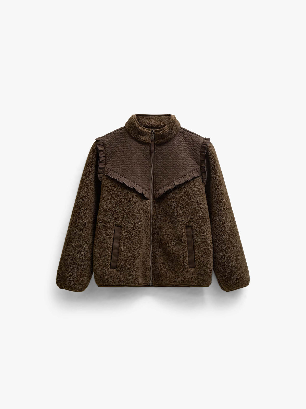 Quilted Yoke Teddy Jacket - Tween - Dark Brown | 101684 Hailey