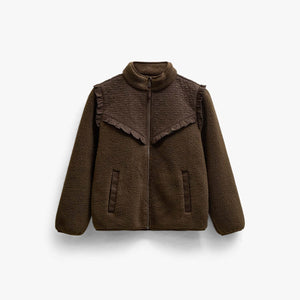 Quilted Yoke Teddy Jacket - Kids - Dark Brown | 101683 Hailey