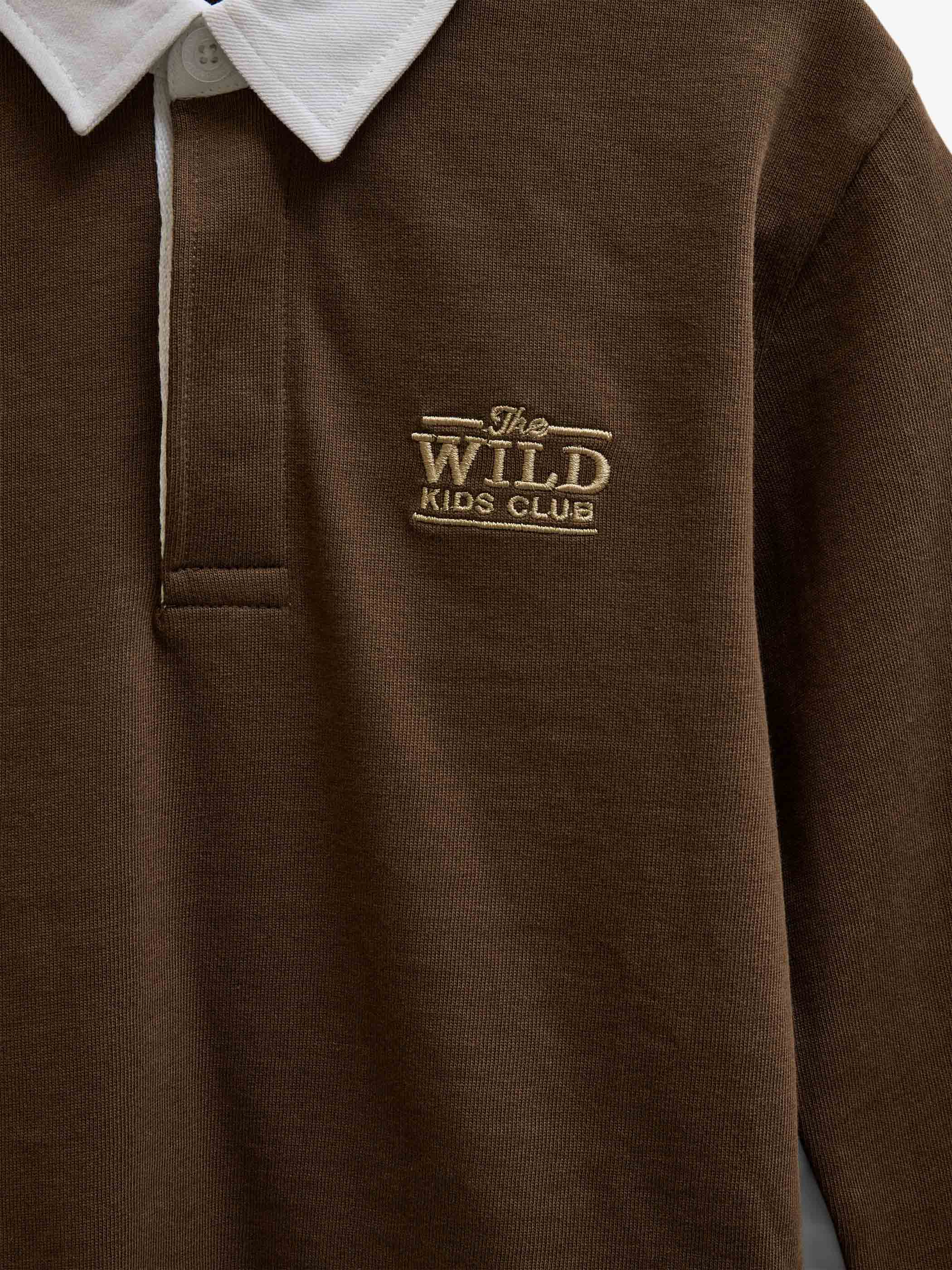 Long-Sleeve Jersey Polo - Tween - Dark Brown | 101694 Ruben