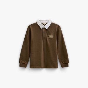 Long-Sleeve Jersey Polo - Tween - Dark Brown | 101694 Ruben