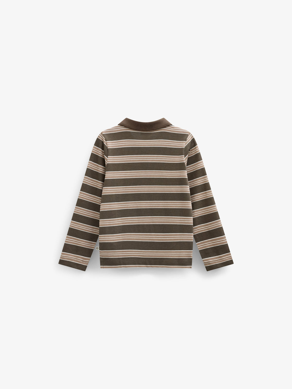Striped Long-Sleeve Jersey Polo - Tween - Brown | 101696 Hope