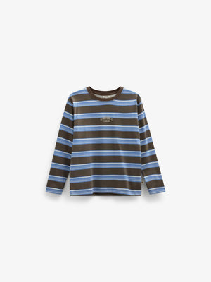 Striped Long-Sleeve T-Shirt - Tween - Brown /Blue | 101700 Hugo
