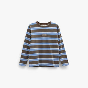 Striped Long-Sleeve T-Shirt - Kids - Brown /Blue | 101699 Hugo