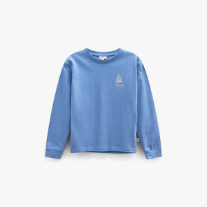 Long-Sleeve T-Shirt with Back Print - Kids - Dusty Blue | 101707 Weston