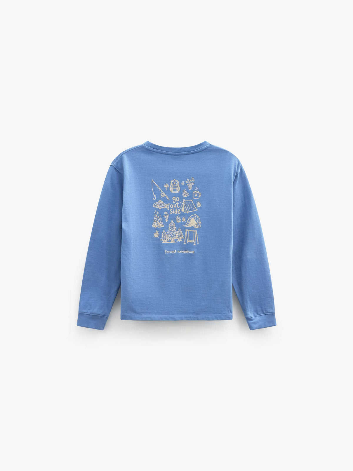 Long-Sleeve T-Shirt with Back Print - Kids - Dusty Blue | 101707 Weston