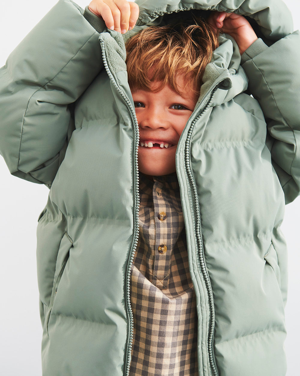 Winter Puffer Jacket Kids Green