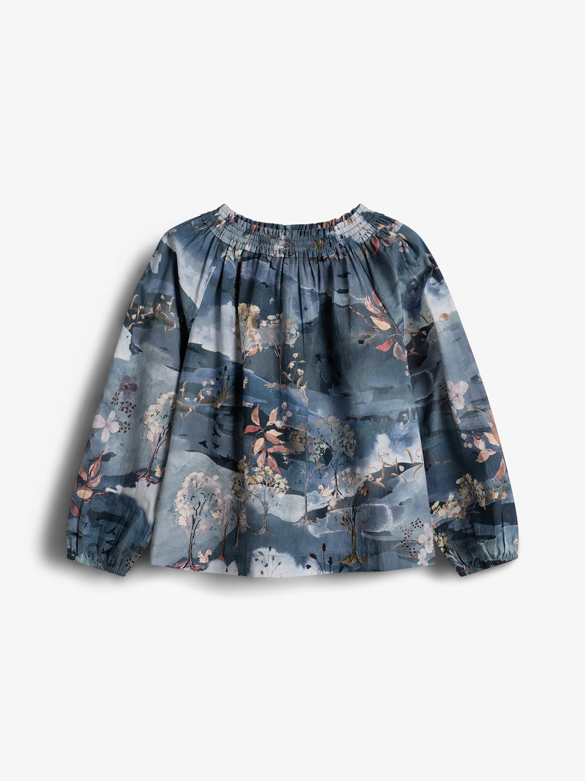 Poplin Tunic w. Scenic Print - Kids - Blue/Rose