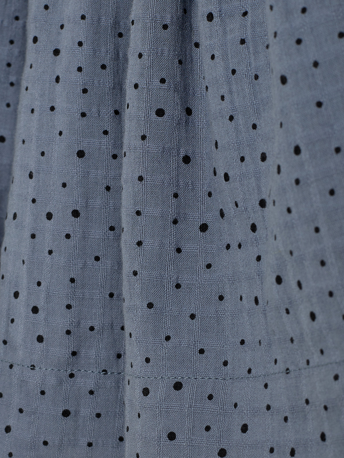 Cotton Skirt w. Micro Dots - Kids - Dusty Blue