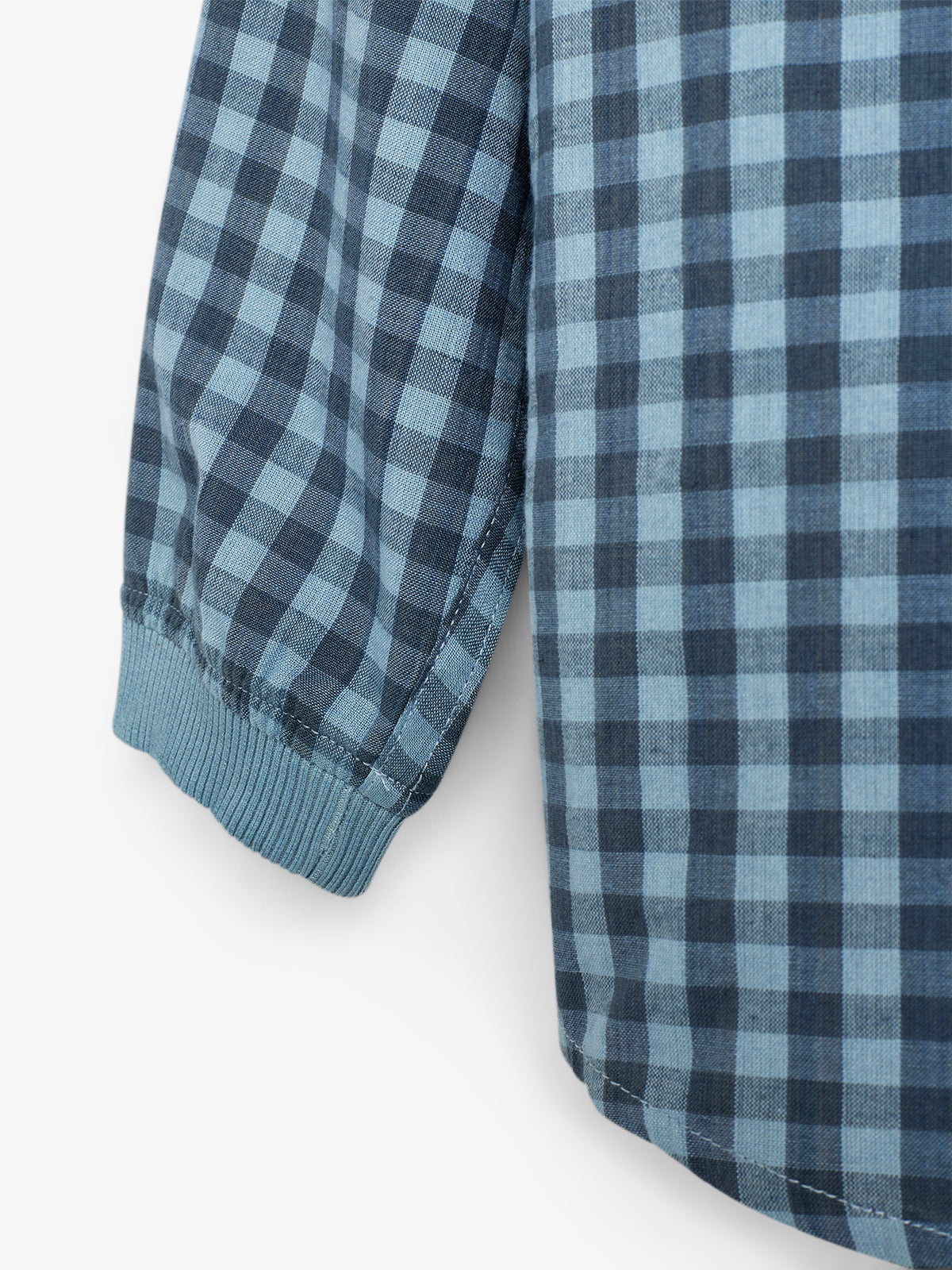 Micro Gingham Cotton Shirt - Kids - Blue