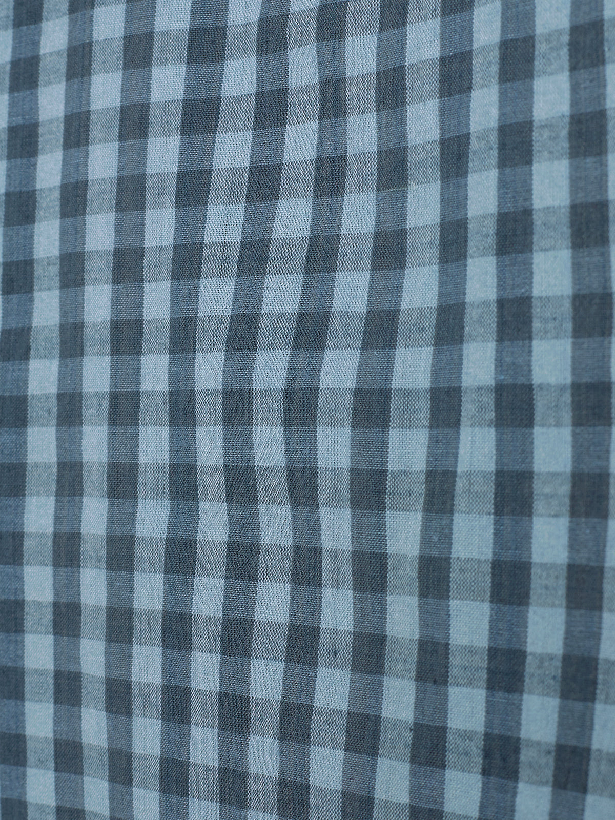 Micro Gingham Cotton Shirt - Kids - Blue