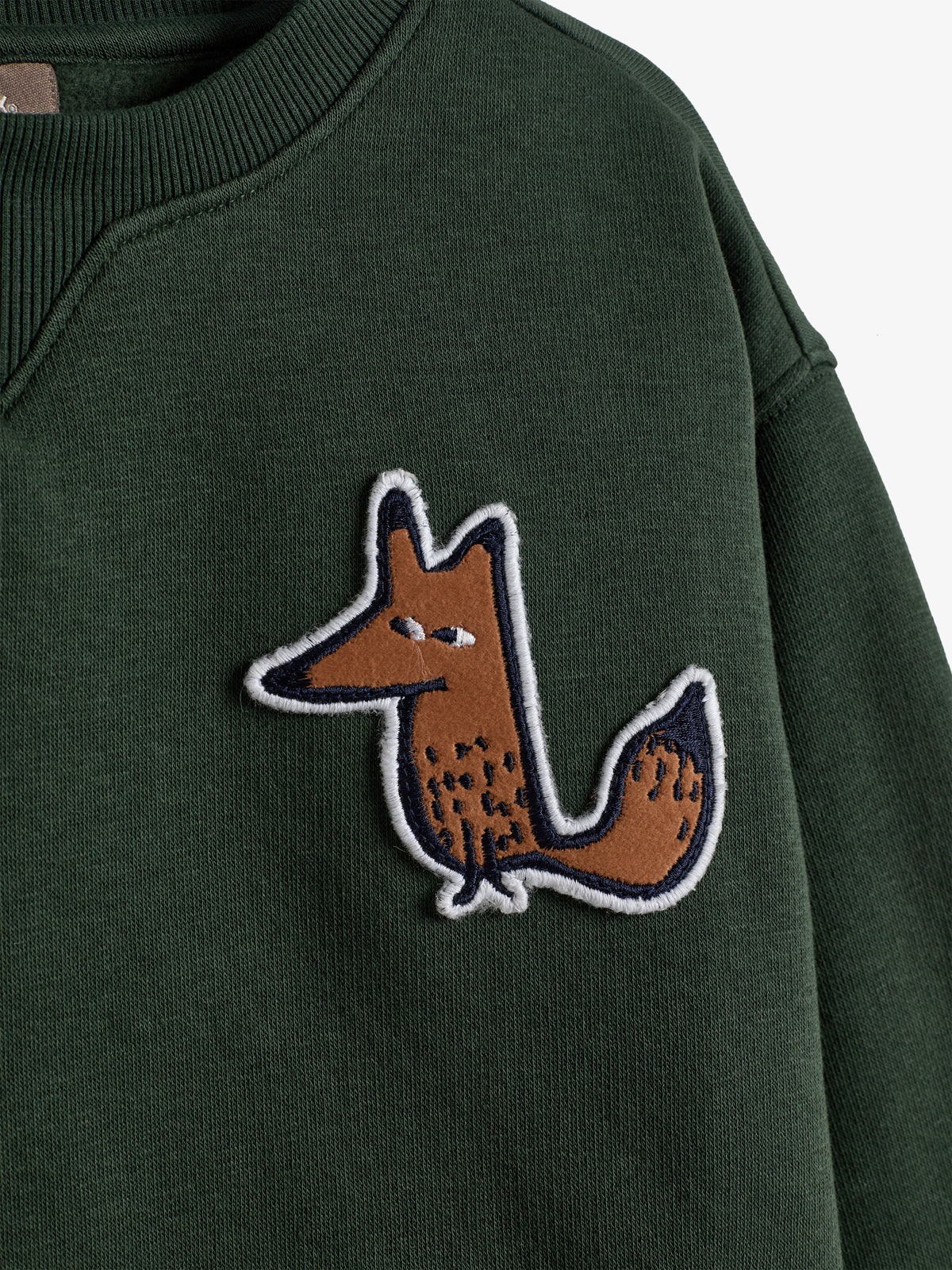 Sweatshirt Fox Badge - Kids - Dark Green