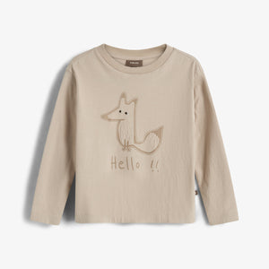 Foxie Long Sleeved T-shirt - Kids - Beige