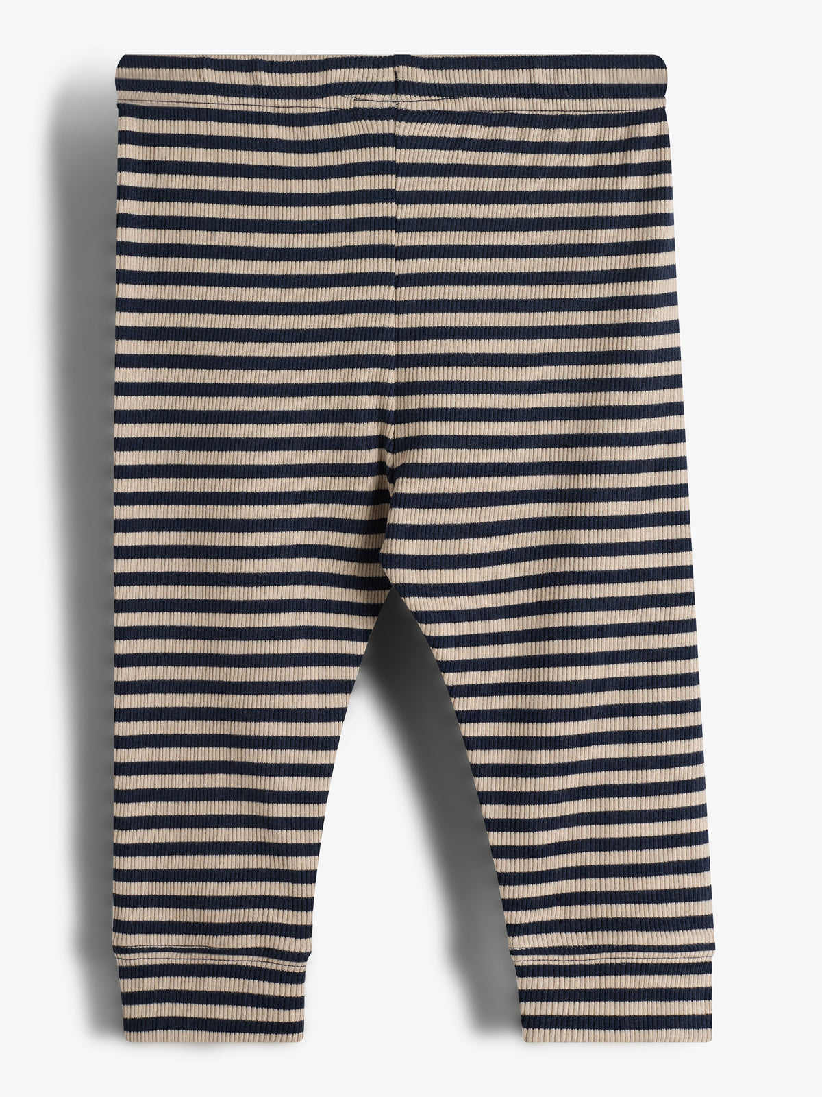 Striped Basic Rib Trousers - Kids - Navy/Beige