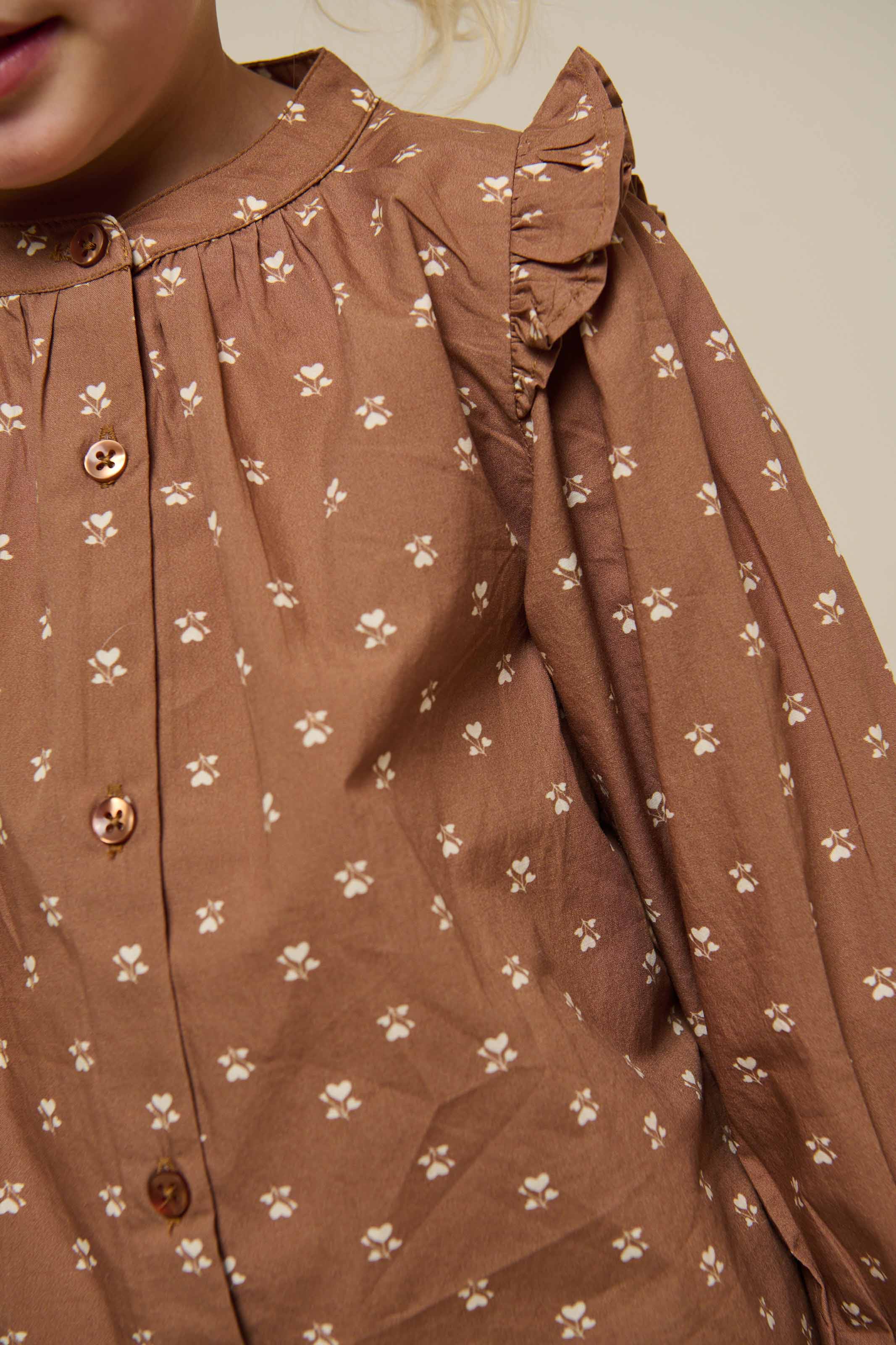 Printed Poplin Shirt Blouse - Kids - Coconut | 101057 Camilla