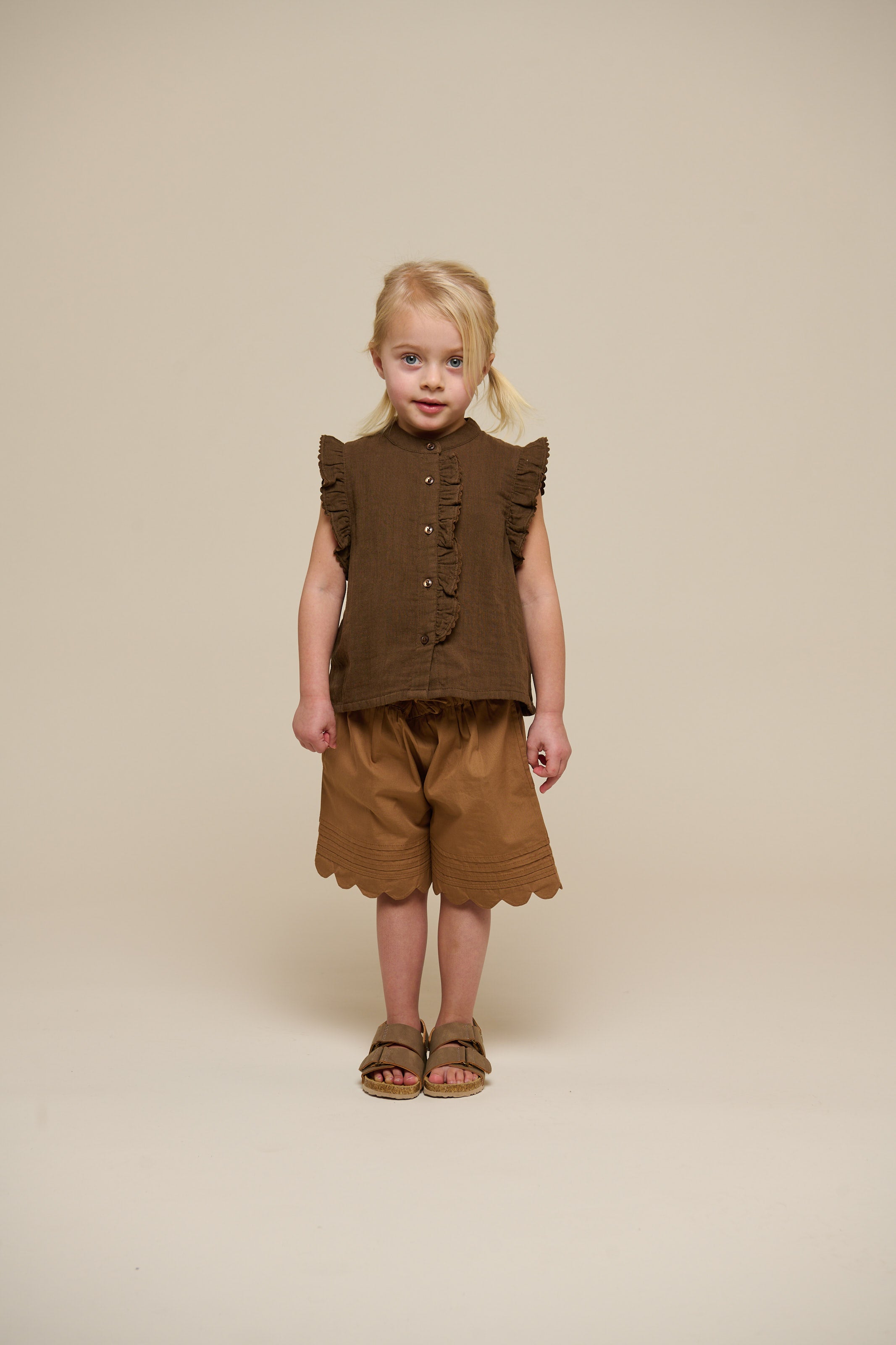 Gauze Sleeveless Top - Kids - Dark Brown | 100928 Jasmine