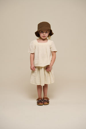 Gauze Short Sleeve Blouse - Kids - Off White | 100918 Jasmine