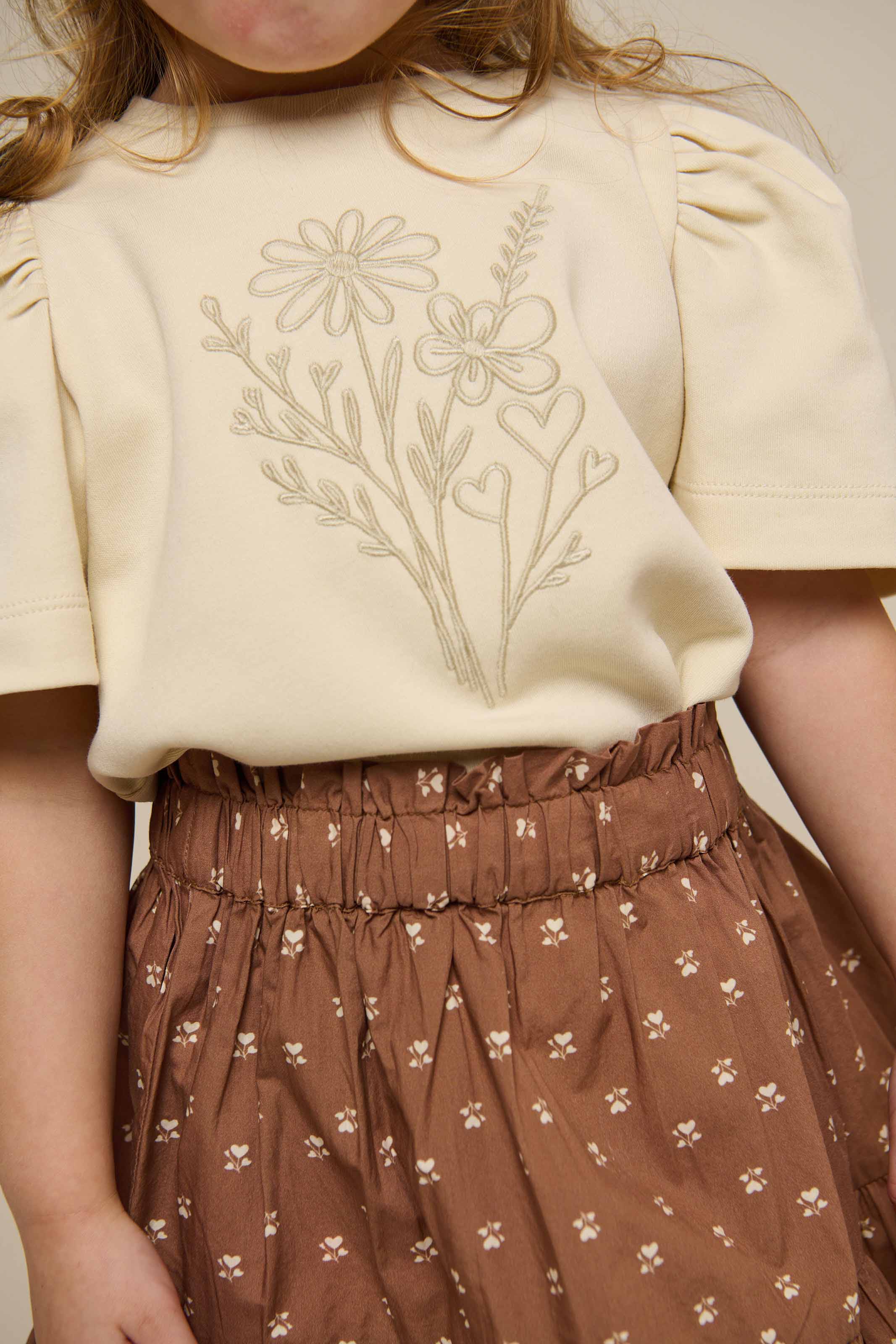 T-shirt With Embroidery - Kids - Offwhite | 101235 Amanda