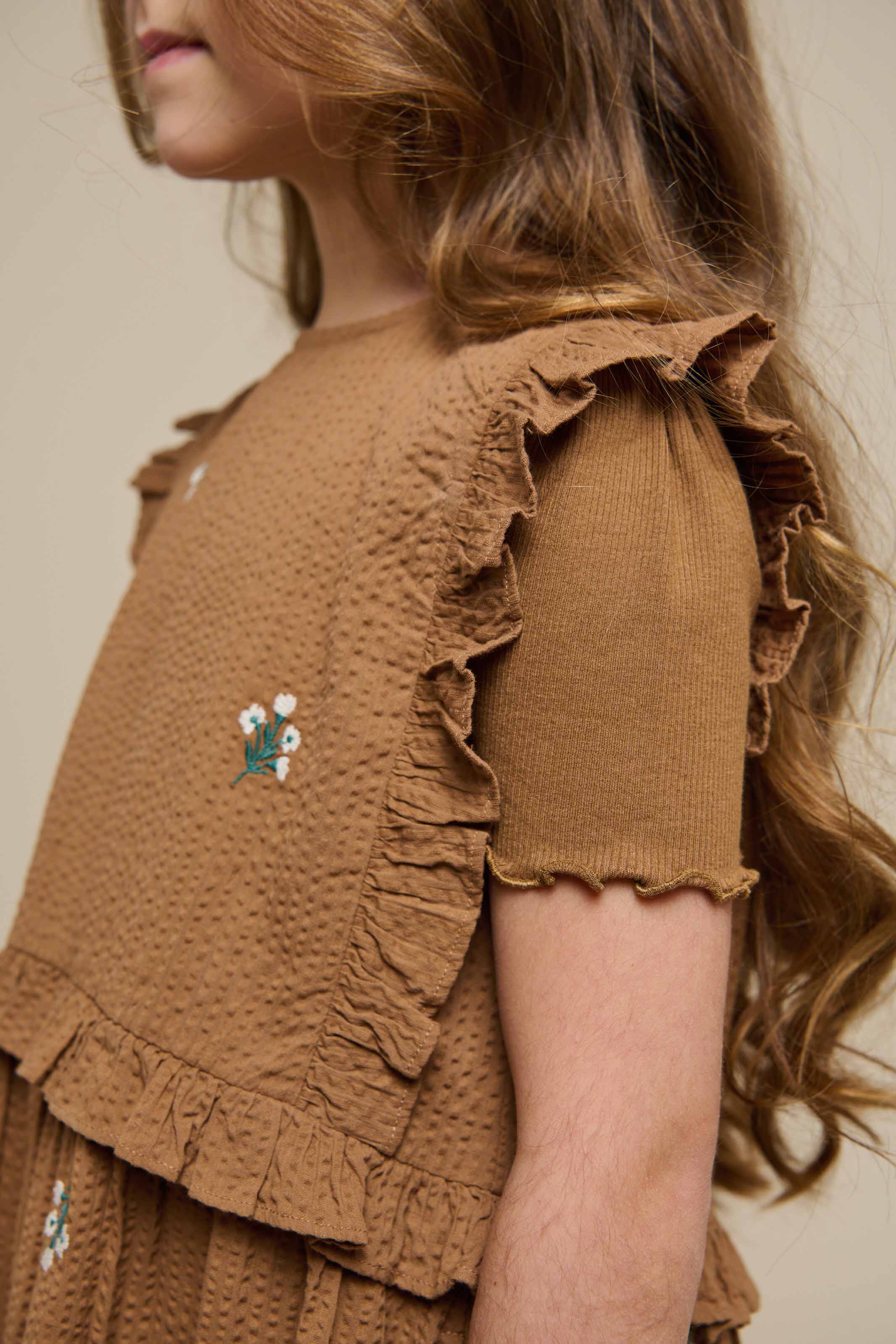 Embroidered Seersucker Dress - Tween - Coconut | 100979 Nora