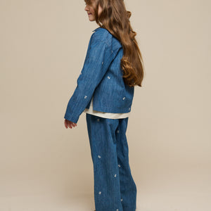 Embroidered Light Denim Trousers - Tween - Blue Denim | 101081 Isabella