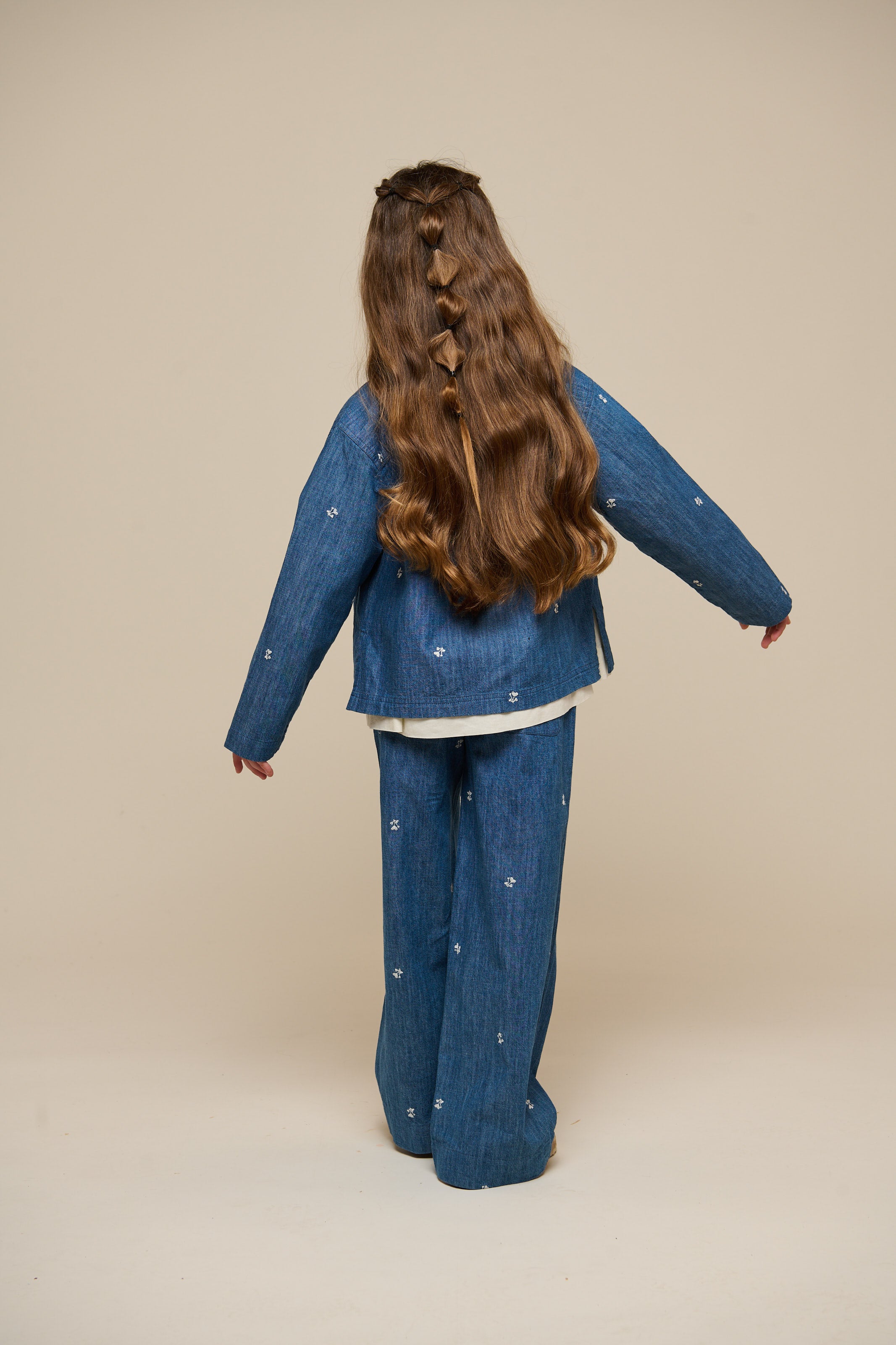 Embroidered Light Denim Trousers - Tween - Blue Denim | 101081 Isabella