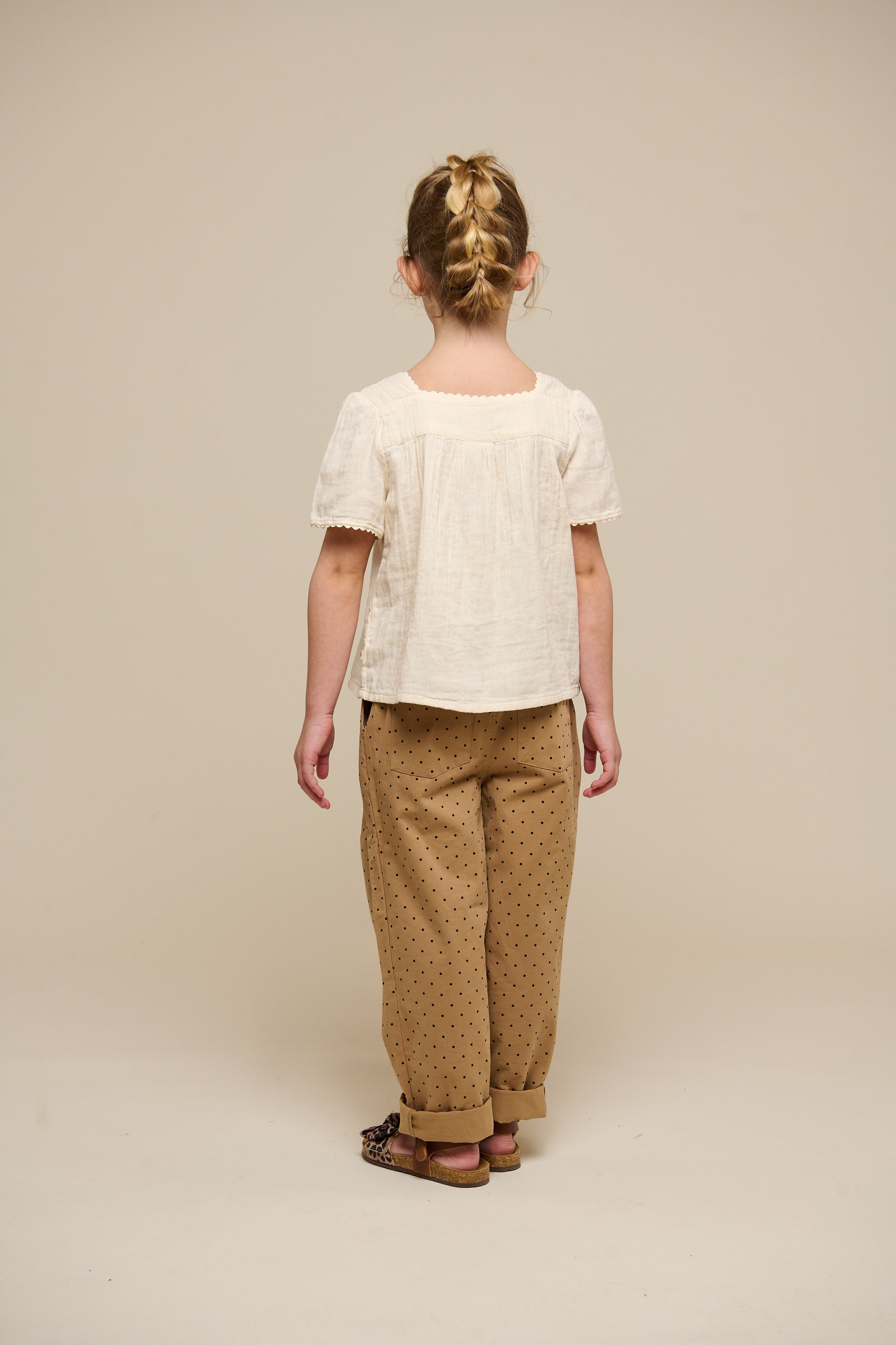 Twill trousers with Dot - Tween - Beige | 100615 Iris