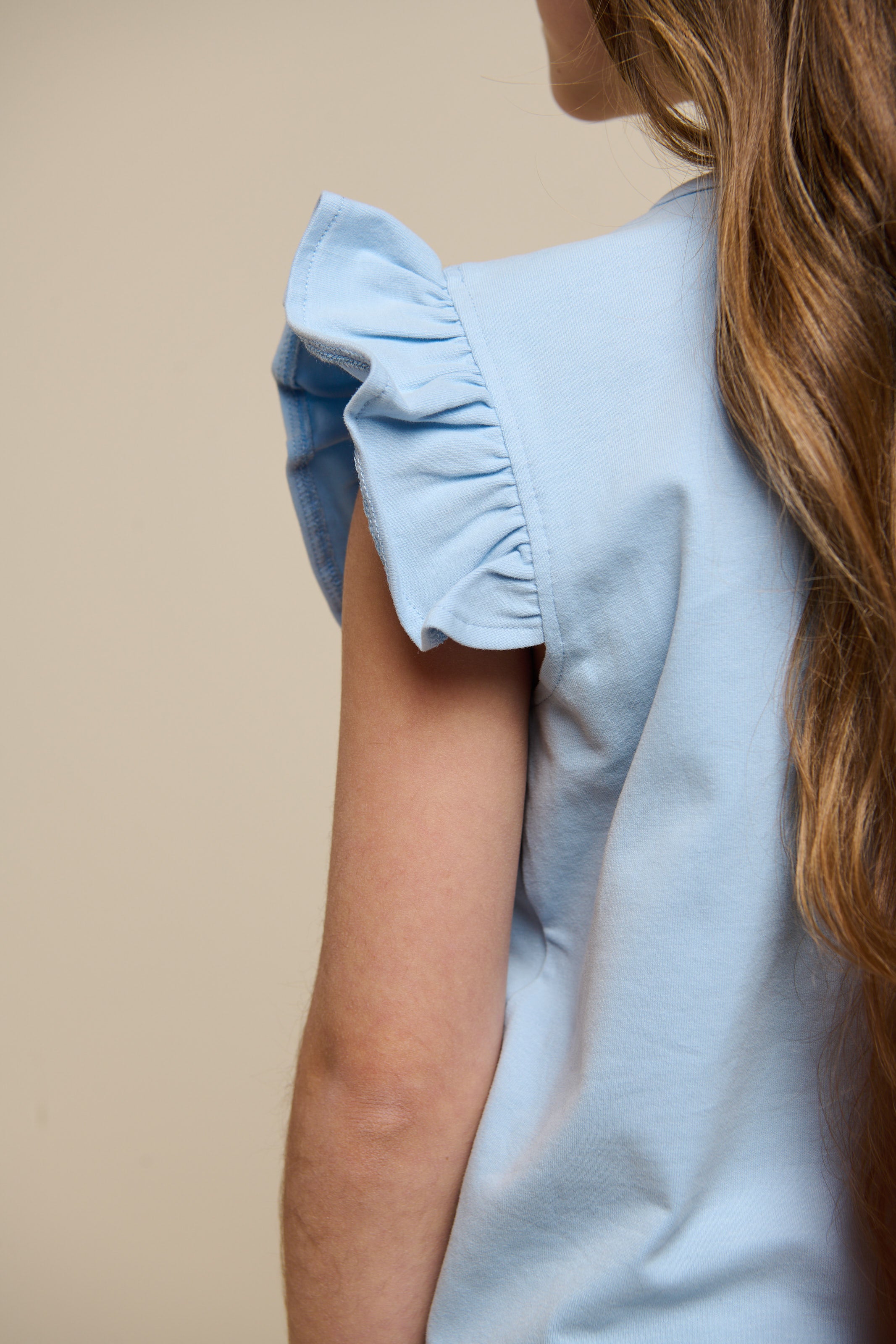 Frill Jersey Top - Tween - Powder Blue | 101268 Selma