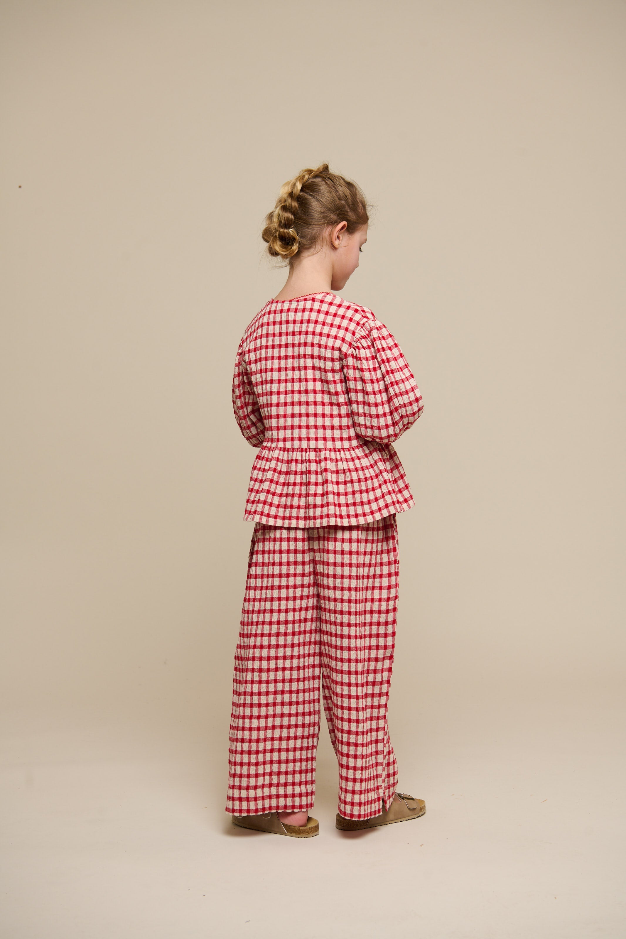 Checked Cotton Blouse - Tween - Cherry Red | 100909 Bonnie