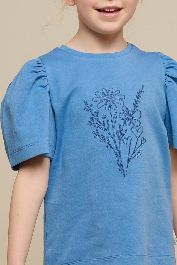 T-shirt With Embroidery - Tween - Dusty Blue | 101238 Amanda
