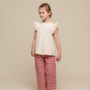 Jersey Blouse with Ric Rac Frill - Tween - Offwhite | 101071 Gabriella