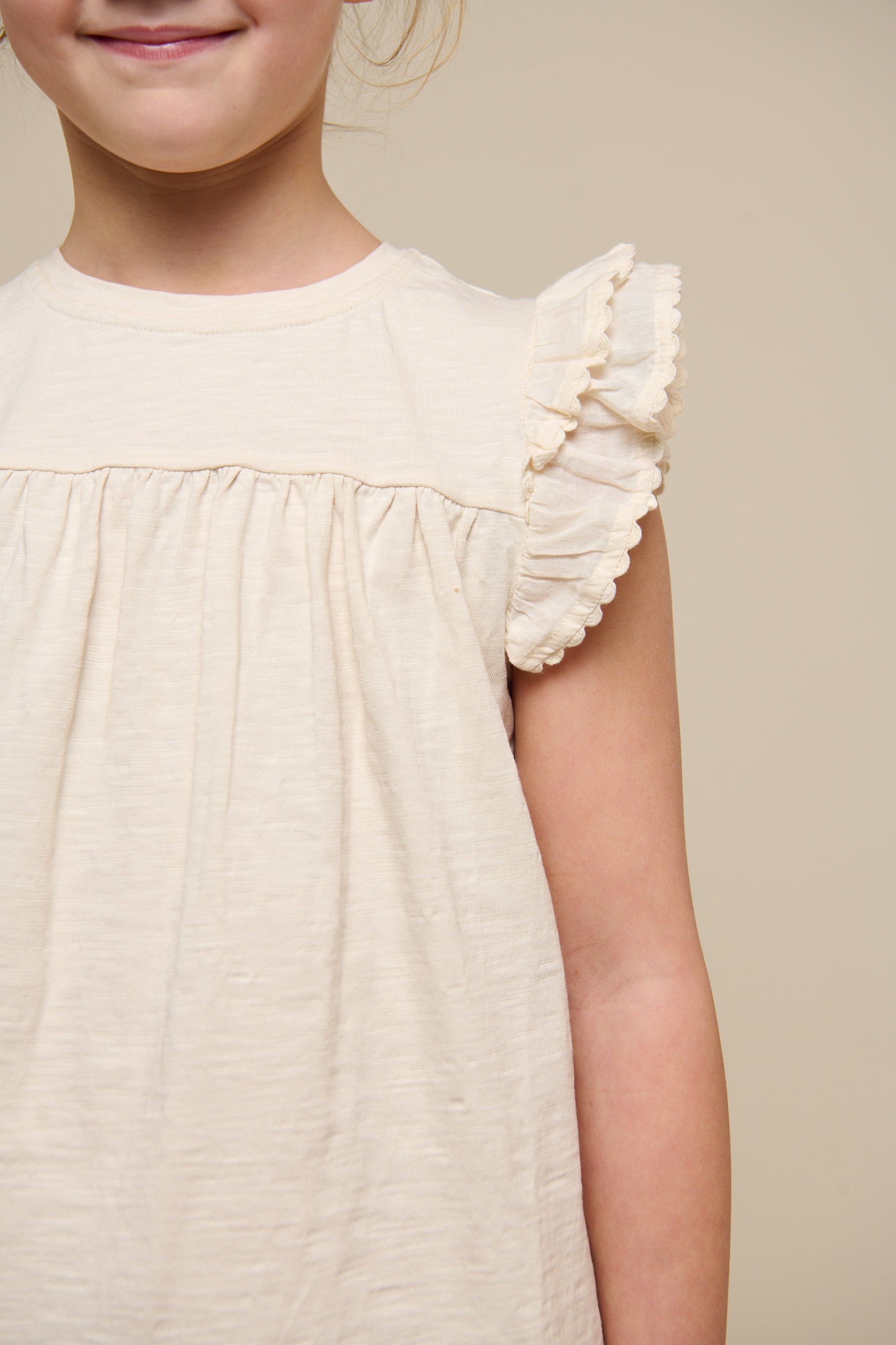 Jersey Blouse with Ric Rac Frill - Tween - Offwhite | 101071 Gabriella