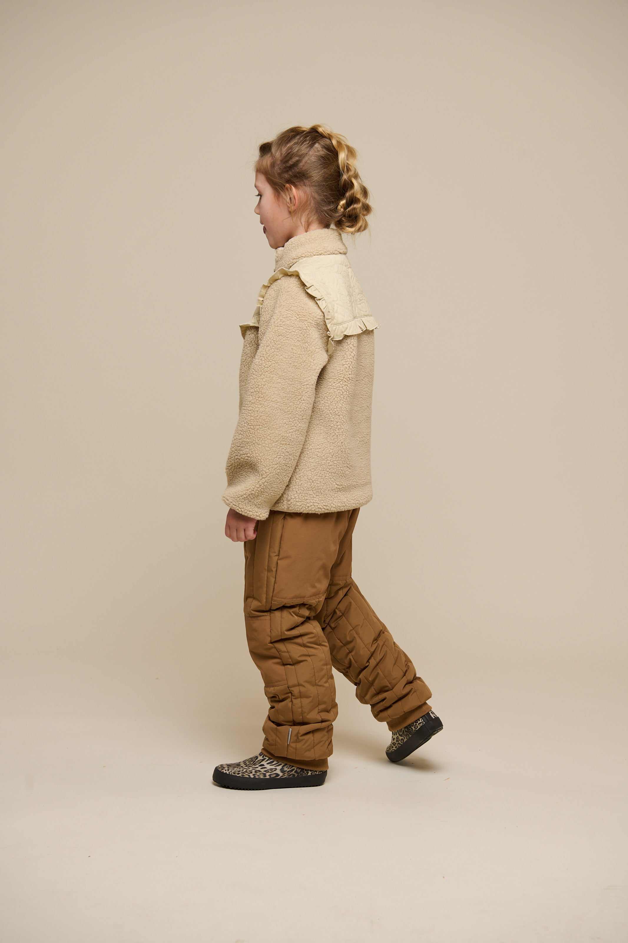 Pile Zip Jacket with Frills - Tween - Nature | 100639 Madison