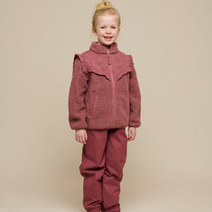 Pile Zip Jacket with Frills - Tween - Old Rose | 100637 Madison