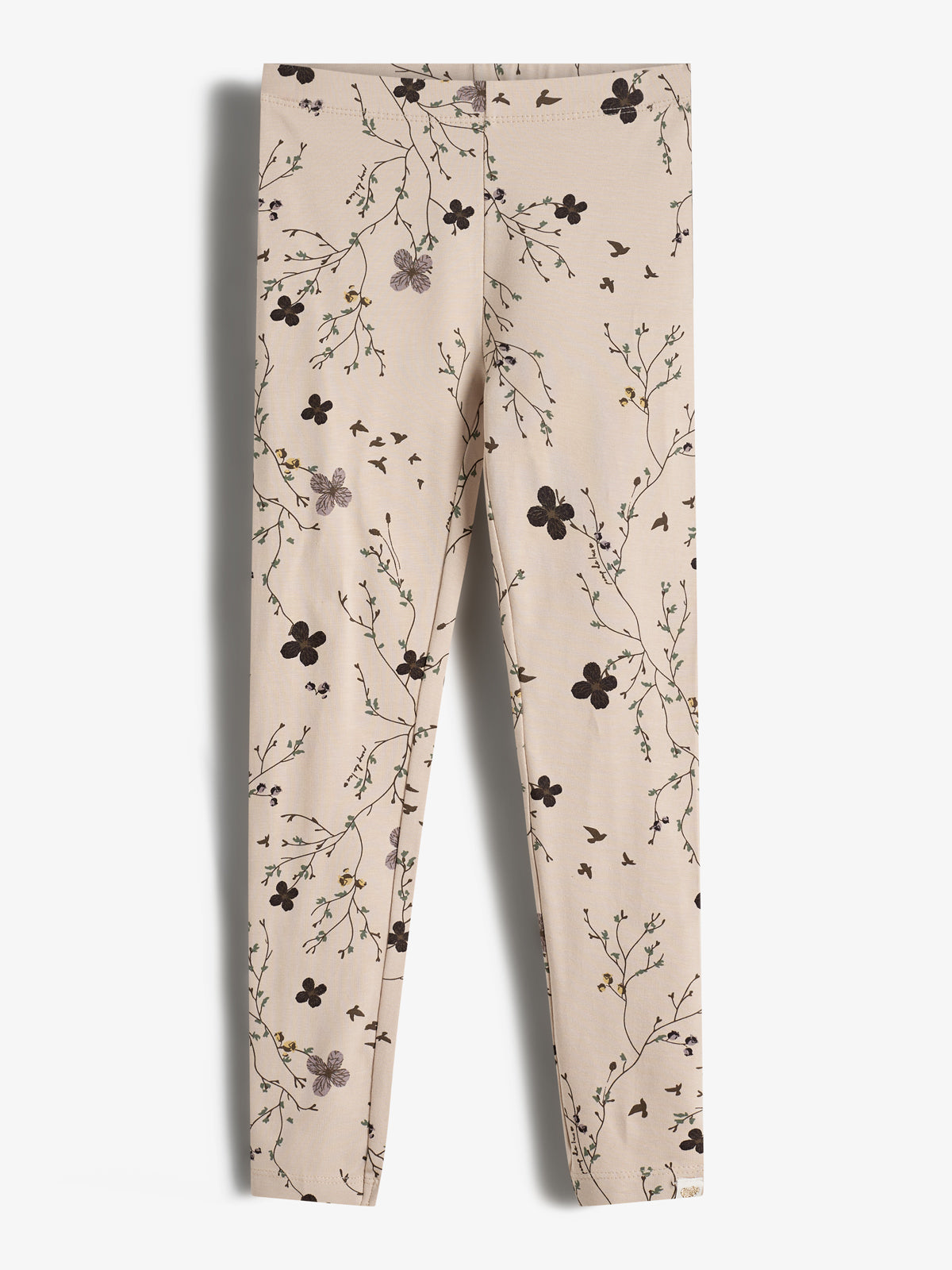 Jersey Leggings w. Floral Print - Tween - Moonlight/Purple