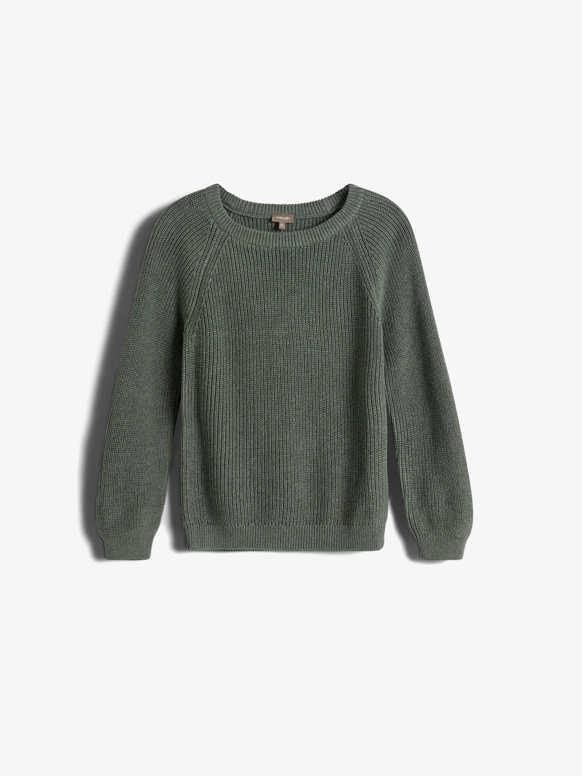 Cotton Knit Sweater - Tween - Green Melange