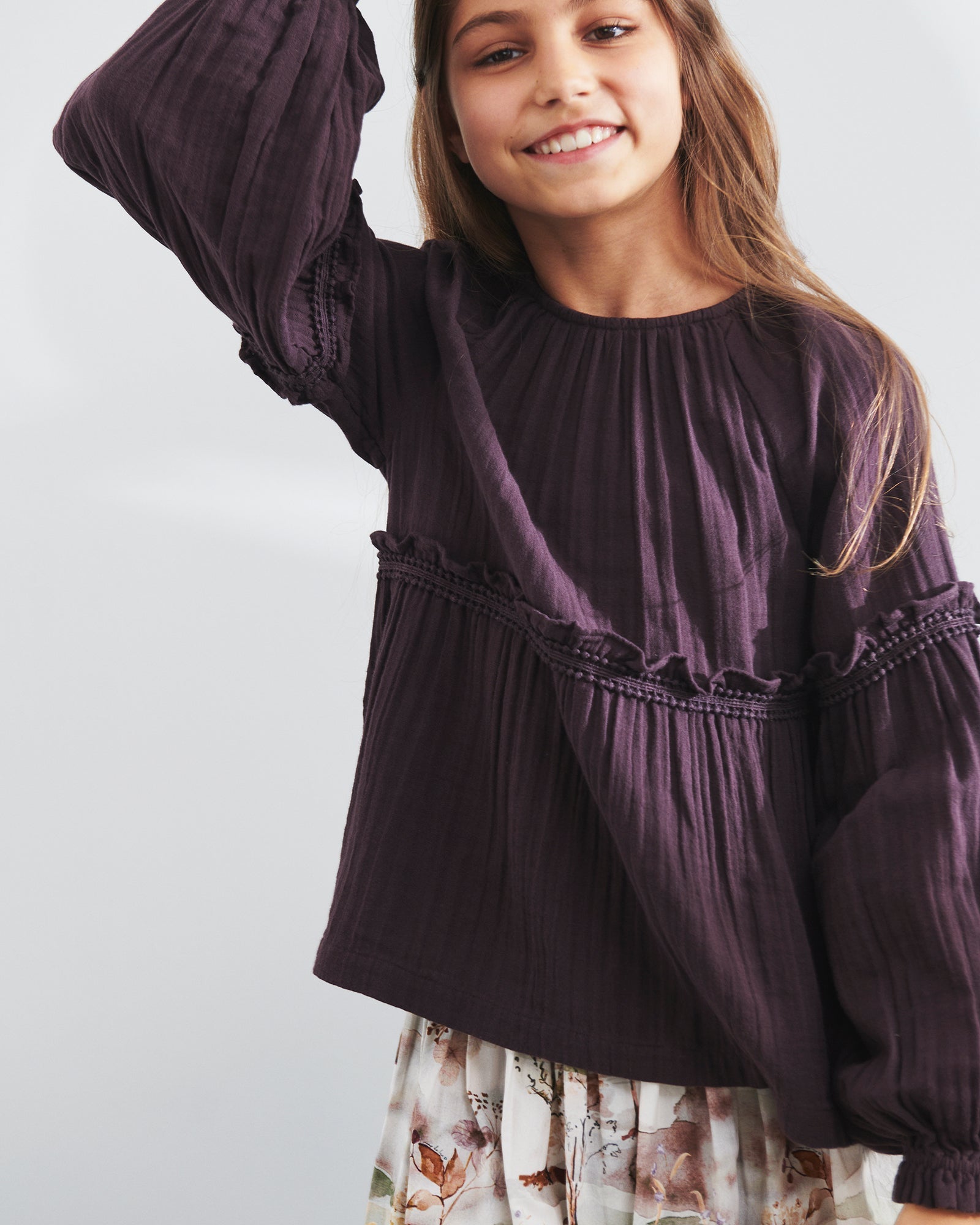 Boho Blouse - Tween - Dark Purple