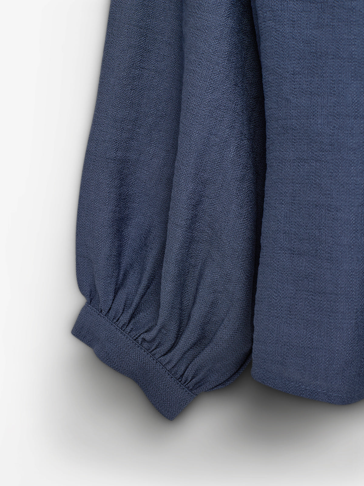 Blouse w. Shirt Collar - Tween - Vintage Blue