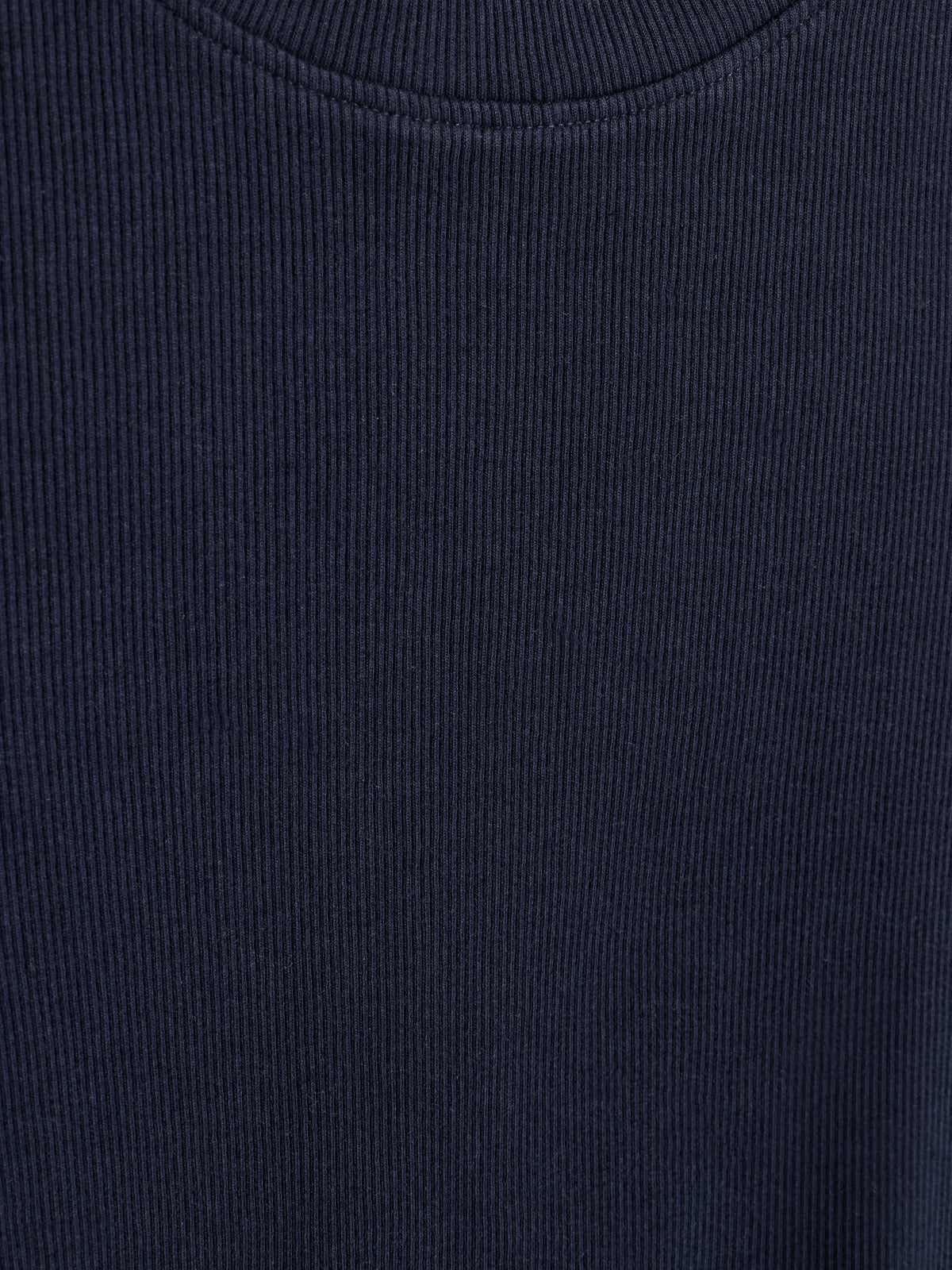 Long Sleeve Basic Rib T-shirt - Tween - Navy