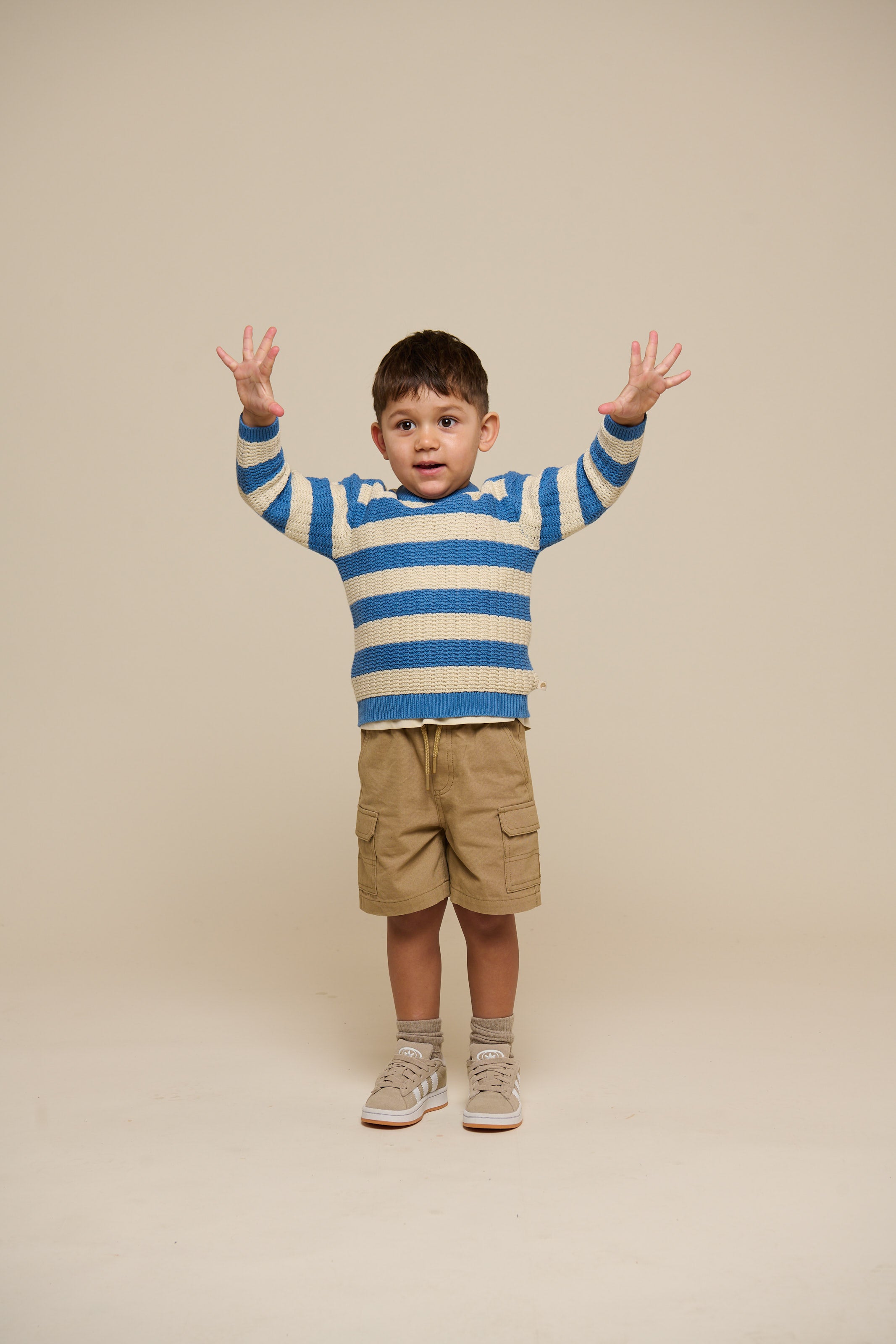 Knit Striped - Kids - Dusty Blue / Offwhite | 101283 Brady