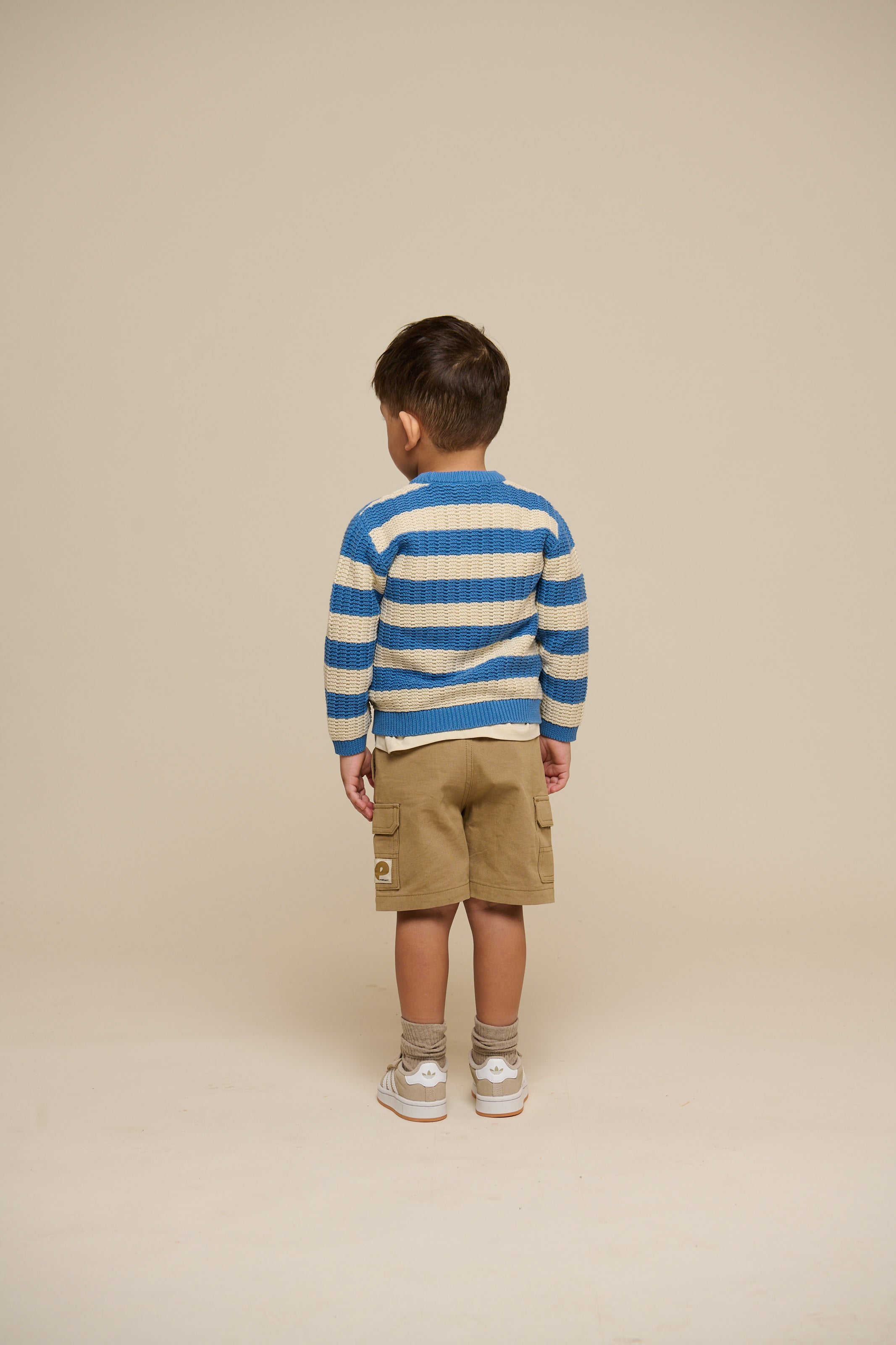 Knit Striped - Kids - Dusty Blue / Offwhite | 101283 Brady