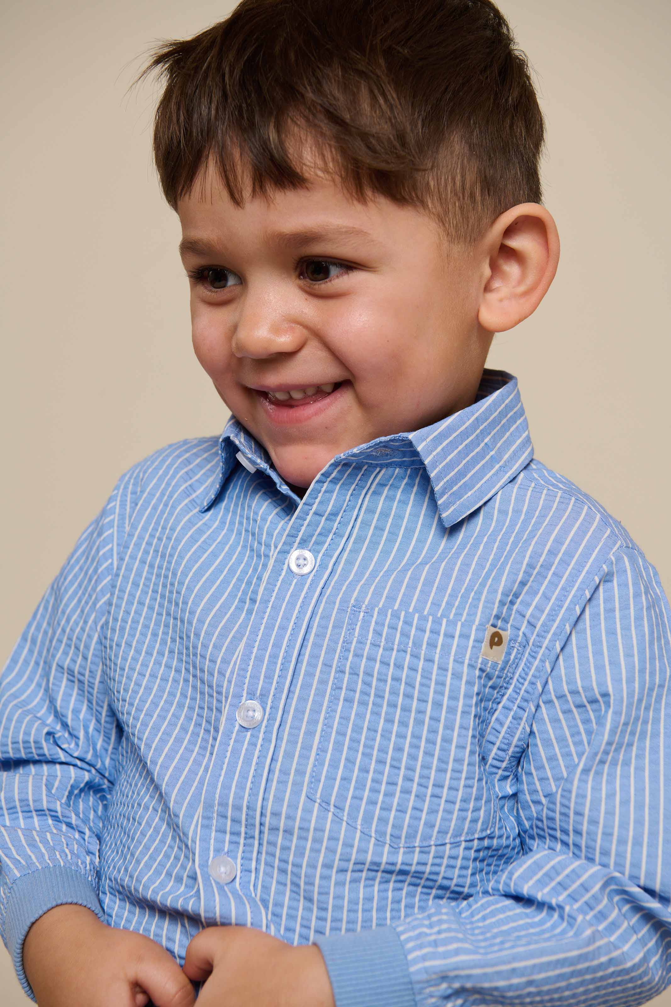 Striped Seersucker Shirt - Tween - Blue Stripe | 101347 Patrick