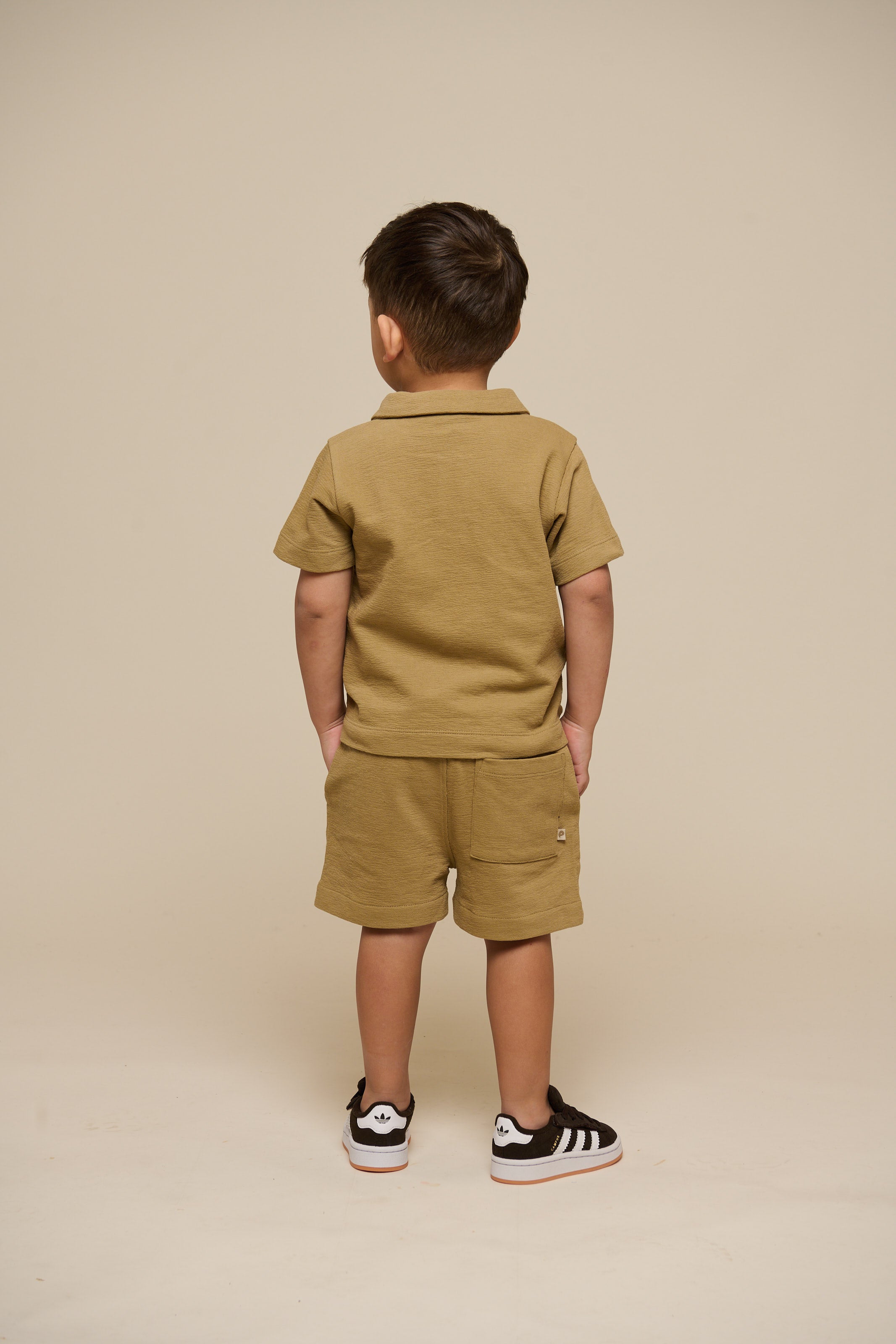 Textured Jersey Polo T-shirt - Kids - Khaki | 101217 Sonny