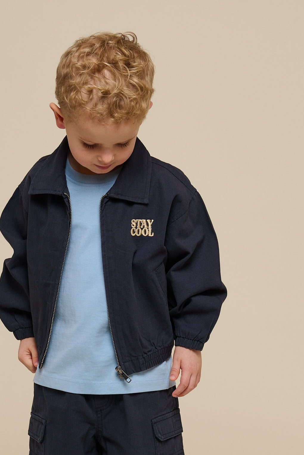 Canvas Bomber Jacket - Kids - Navy | 101138 Isack